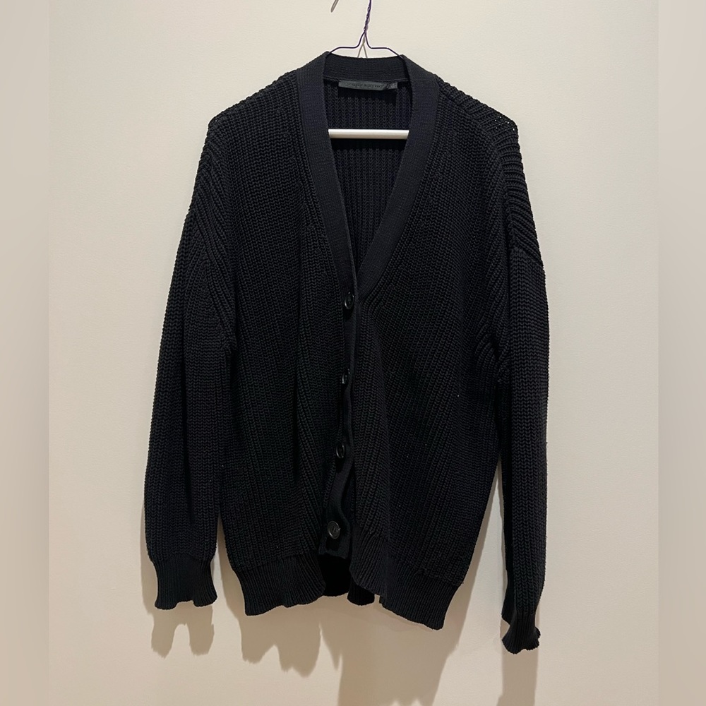 Jenni Kayne Black Cotton Cocoon Cardigan, Size Small